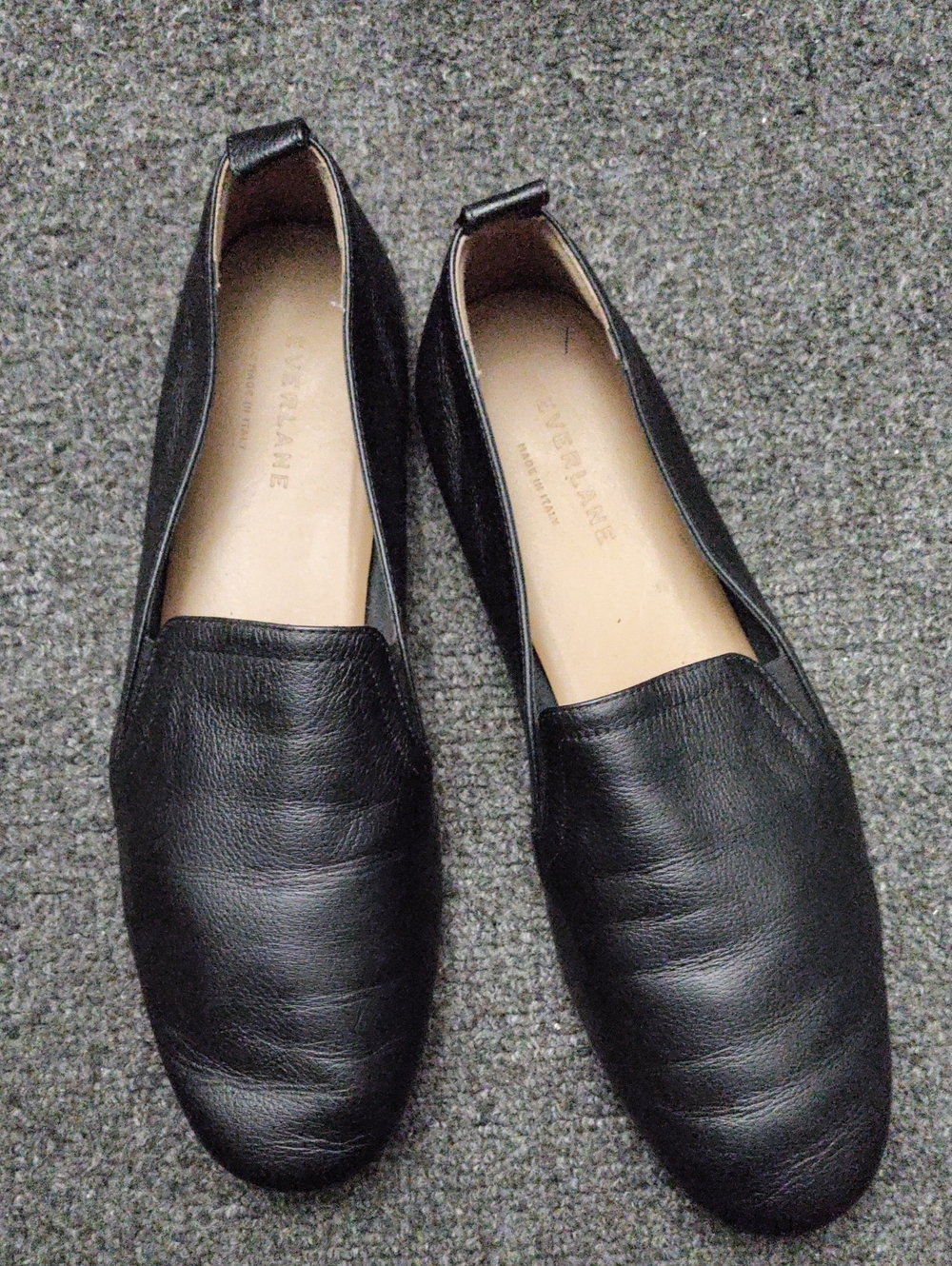 Everlane Black Leather Loafers Flats